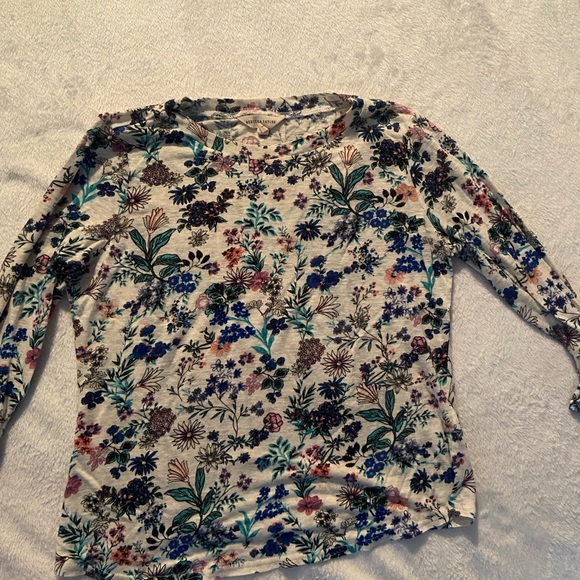 Rebecca Taylor linen floral 3/4 sleeve top - Picture 5 of 8